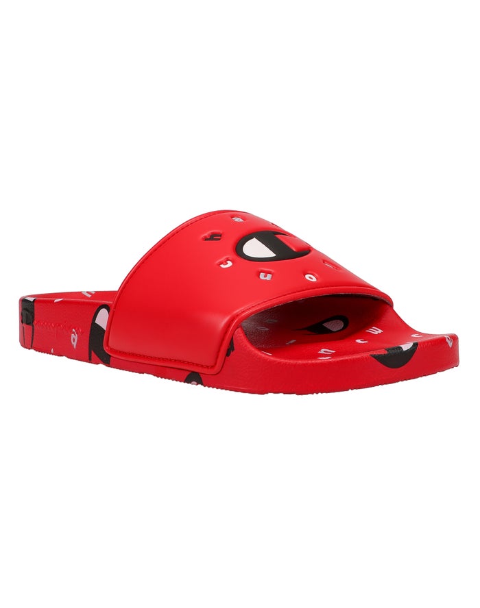 Champion Womens Slides NZ - Ipo Circular Logo Red ( 8536-DITBP )